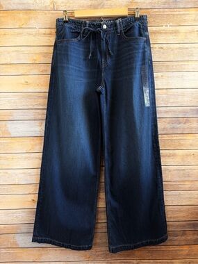 American Eagle Dreamy Drape Ultra Wide Leg Low Rise Blue Jeans Size 2 NWT